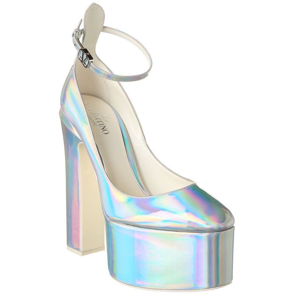 Valentino Vlogo 155 Leather Platform Pump, Grey